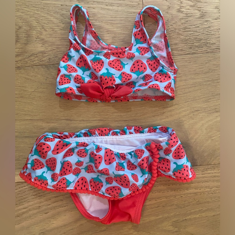 Baby Girls Strawberry Print Bikini Set size 9m VGUC